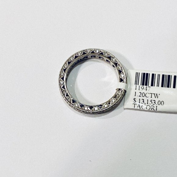 18K WHITE GOLD LADIES TACORI DIAMOND ETERNITY RING, AUTHENTIC - Picture 6 of 7